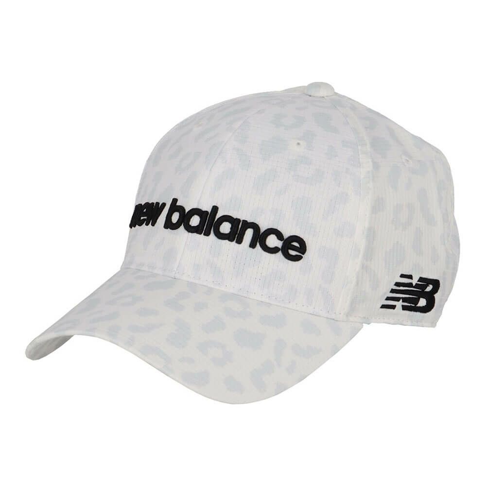 ニューバランスゴルフ　メンズ シャドーレオパード柄 シックスパネル キャップ 012-5187014 030 WHITE ゴルフウェア　2025年モデル WHITE