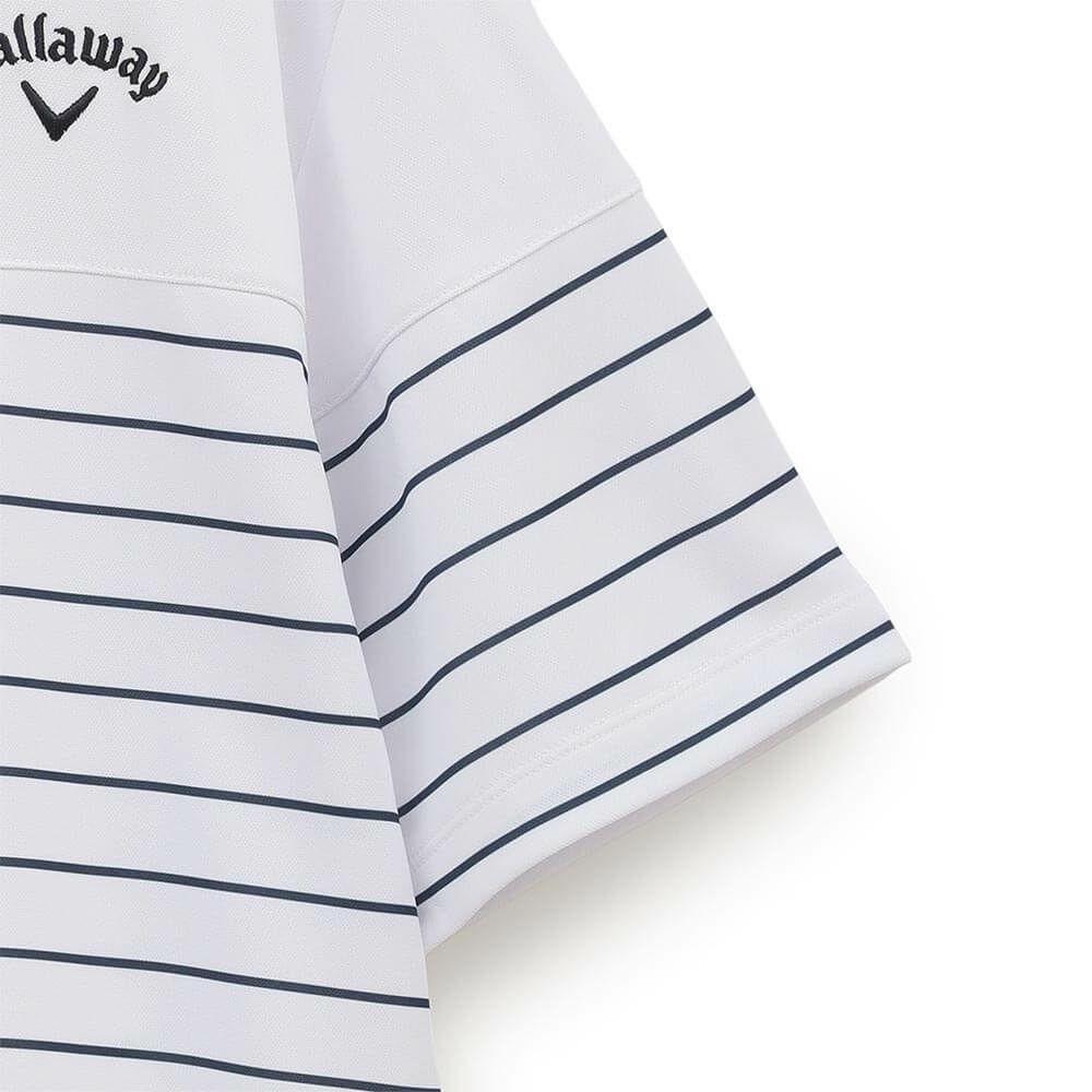 キャロウェイ Callaway　メンズ ボーダープリント 半袖 モックネックシャツ C25134109　2025年モデル 詳細6