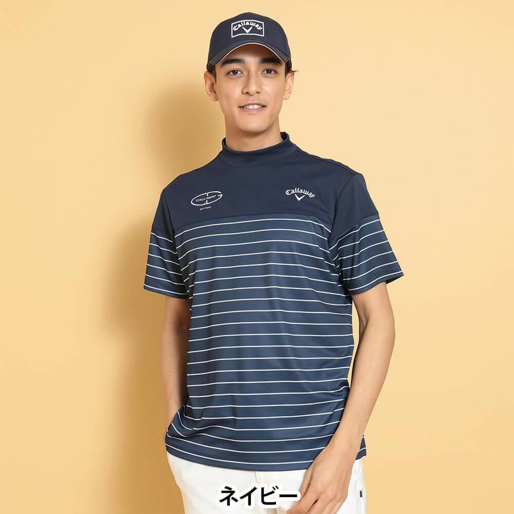 キャロウェイ Callaway　メンズ ボーダープリント 半袖 モックネックシャツ C25134109　2025年モデル 詳細10