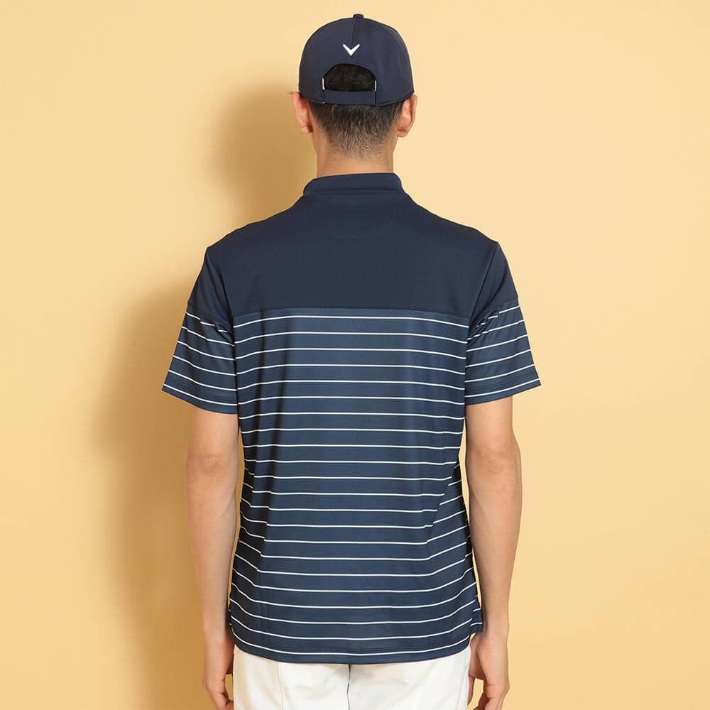 キャロウェイ Callaway　メンズ ボーダープリント 半袖 モックネックシャツ C25134109　2025年モデル 詳細11