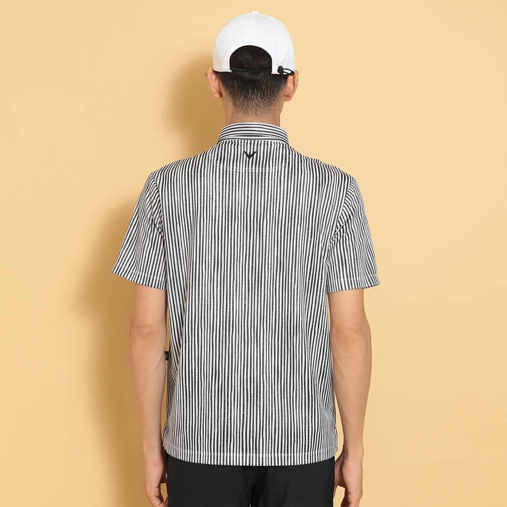 キャロウェイ Callaway　メンズ かざあなメッシュ ストライププリント 半袖 ポロシャツ C25134118　2025年モデル 詳細3