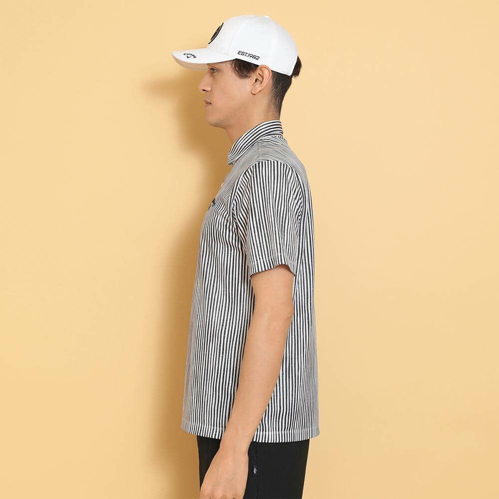 キャロウェイ Callaway　メンズ かざあなメッシュ ストライププリント 半袖 ポロシャツ C25134118　2025年モデル 詳細4