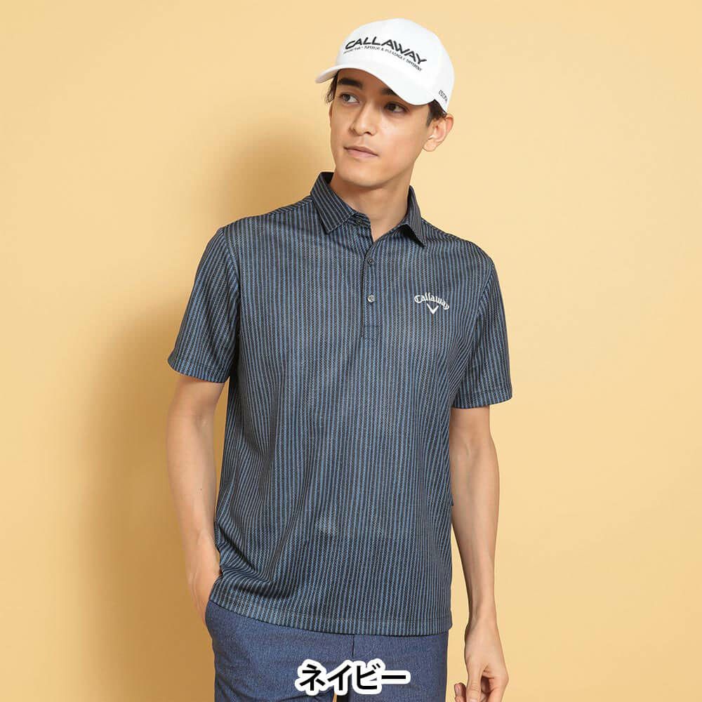 キャロウェイ Callaway　メンズ かざあなメッシュ ストライププリント 半袖 ポロシャツ C25134118　2025年モデル 詳細11