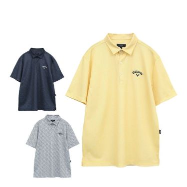 キャロウェイ Callaway　メンズ かざあなメッシュ ボタニカルプリント 半袖 ポロシャツ C25134119　2025年モデル