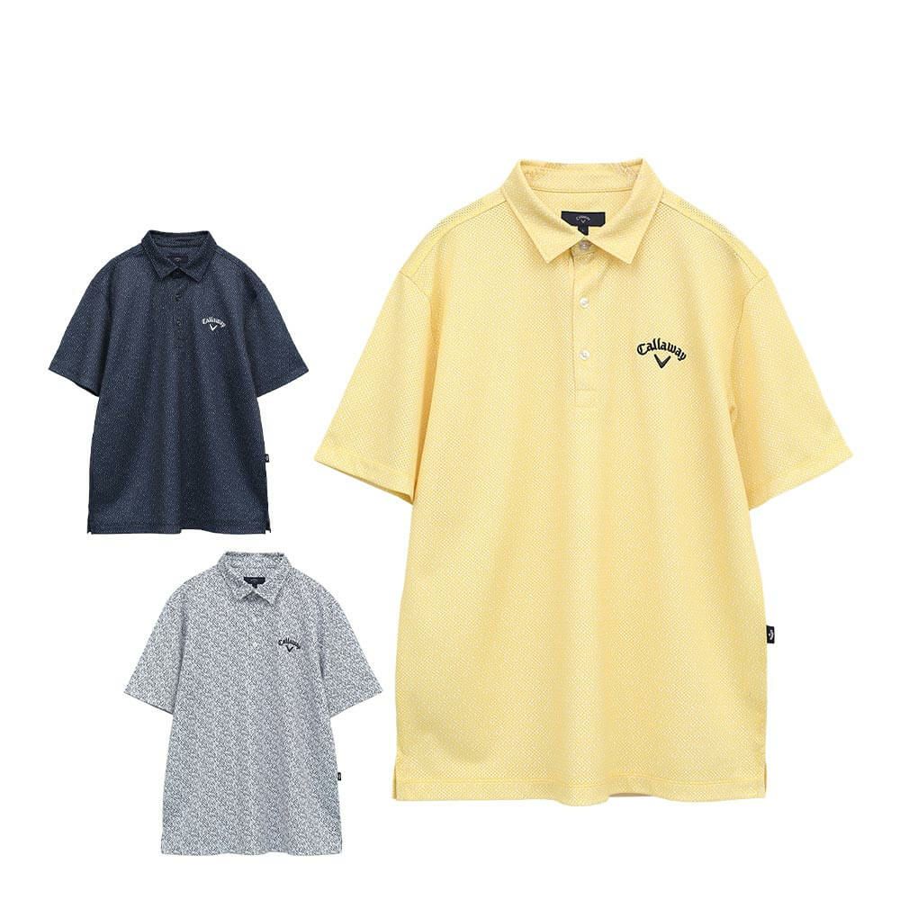 キャロウェイ Callaway　メンズ かざあなメッシュ ボタニカルプリント 半袖 ポロシャツ C25134119　2025年モデル