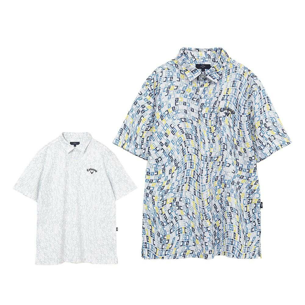 キャロウェイ Callaway　メンズ かざあなメッシュ ロゴプリント 半袖 ポロシャツ C25134120　2025年モデル