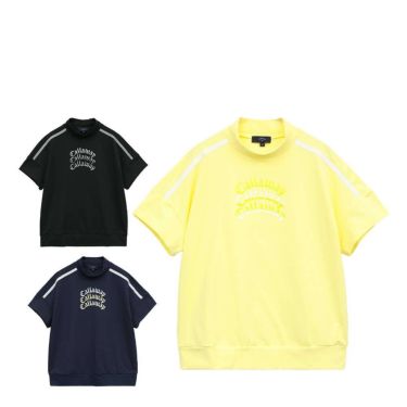 キャロウェイ Callaway　レディース ロゴプリント 配色ライン 半袖 モックネックシャツ C25134213　2025年モデル 詳細1
