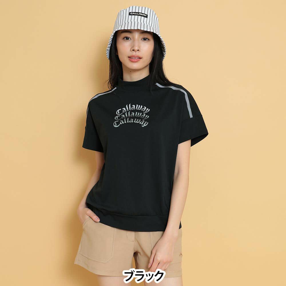 キャロウェイ Callaway　レディース ロゴプリント 配色ライン 半袖 モックネックシャツ C25134213　2025年モデル 詳細2