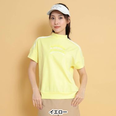 キャロウェイ Callaway　レディース ロゴプリント 配色ライン 半袖 モックネックシャツ C25134213　2025年モデル 詳細8