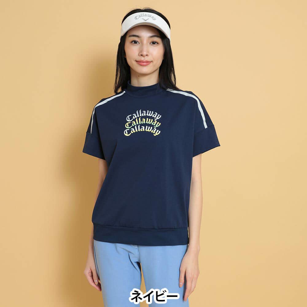 キャロウェイ Callaway　レディース ロゴプリント 配色ライン 半袖 モックネックシャツ C25134213　2025年モデル 詳細14
