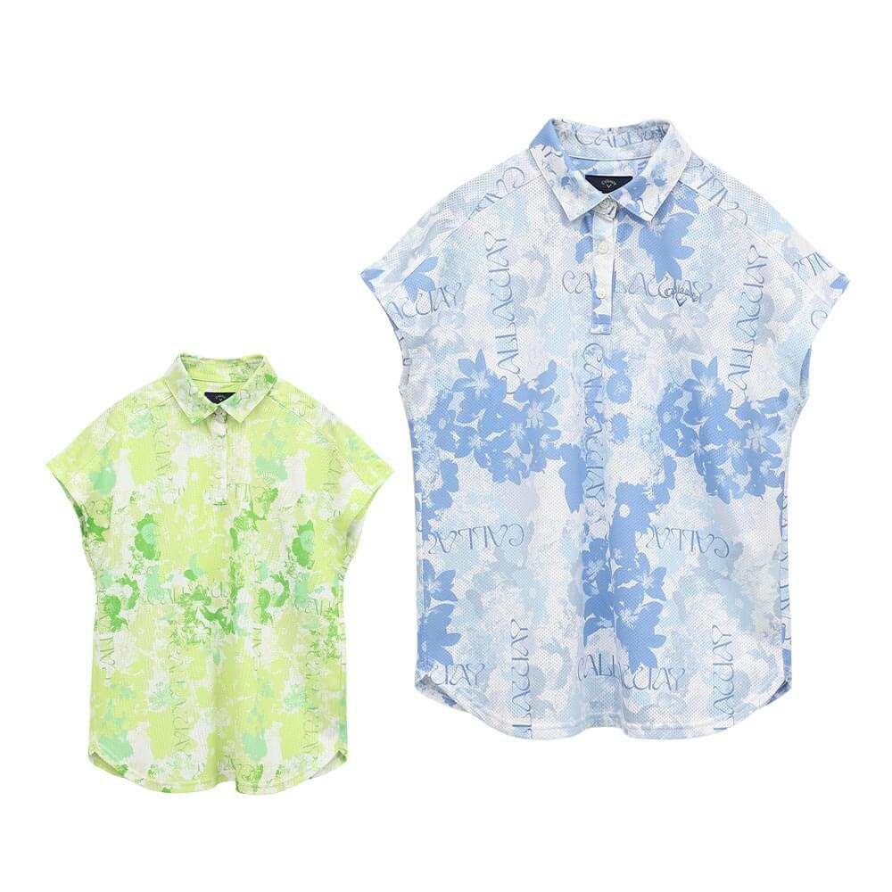 キャロウェイ Callaway　レディース 花柄プリント フレンチスリーブ 半袖 ポロシャツ C25134215　2025年モデル