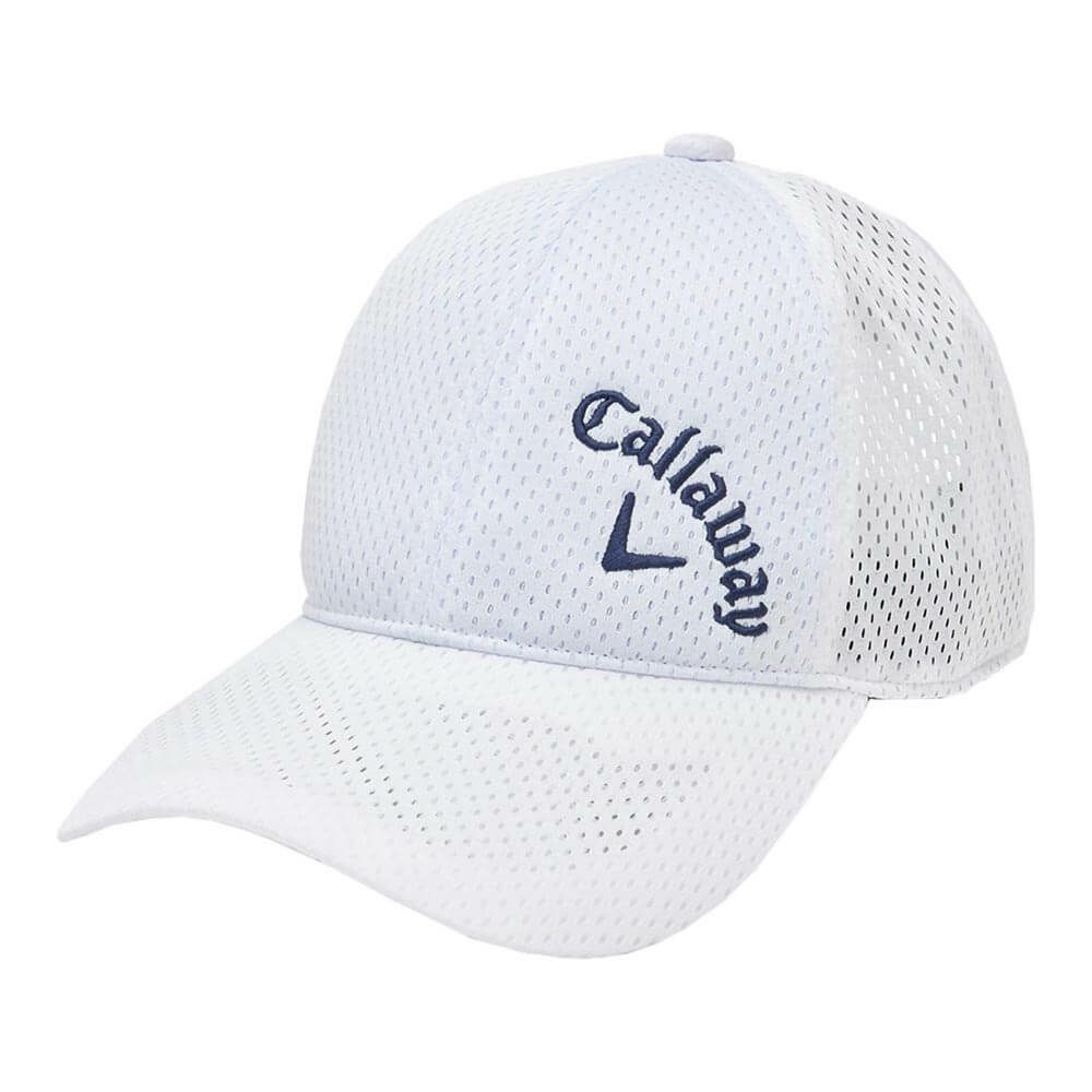 キャロウェイ Callaway　メンズ ロゴ刺繍 メッシュキャップ C25191118 1030 ホワイト　2025年モデル ホワイト