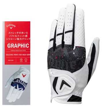 キャロウェイ　GRAPHIC グラフィック メンズ ゴルフグローブ 25 JM ホワイト/ブラック　2025年モデル