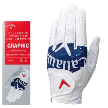 キャロウェイ　GRAPHIC グラフィック メンズ ゴルフグローブ 25 JM ホワイト/ブルー　2025年モデル