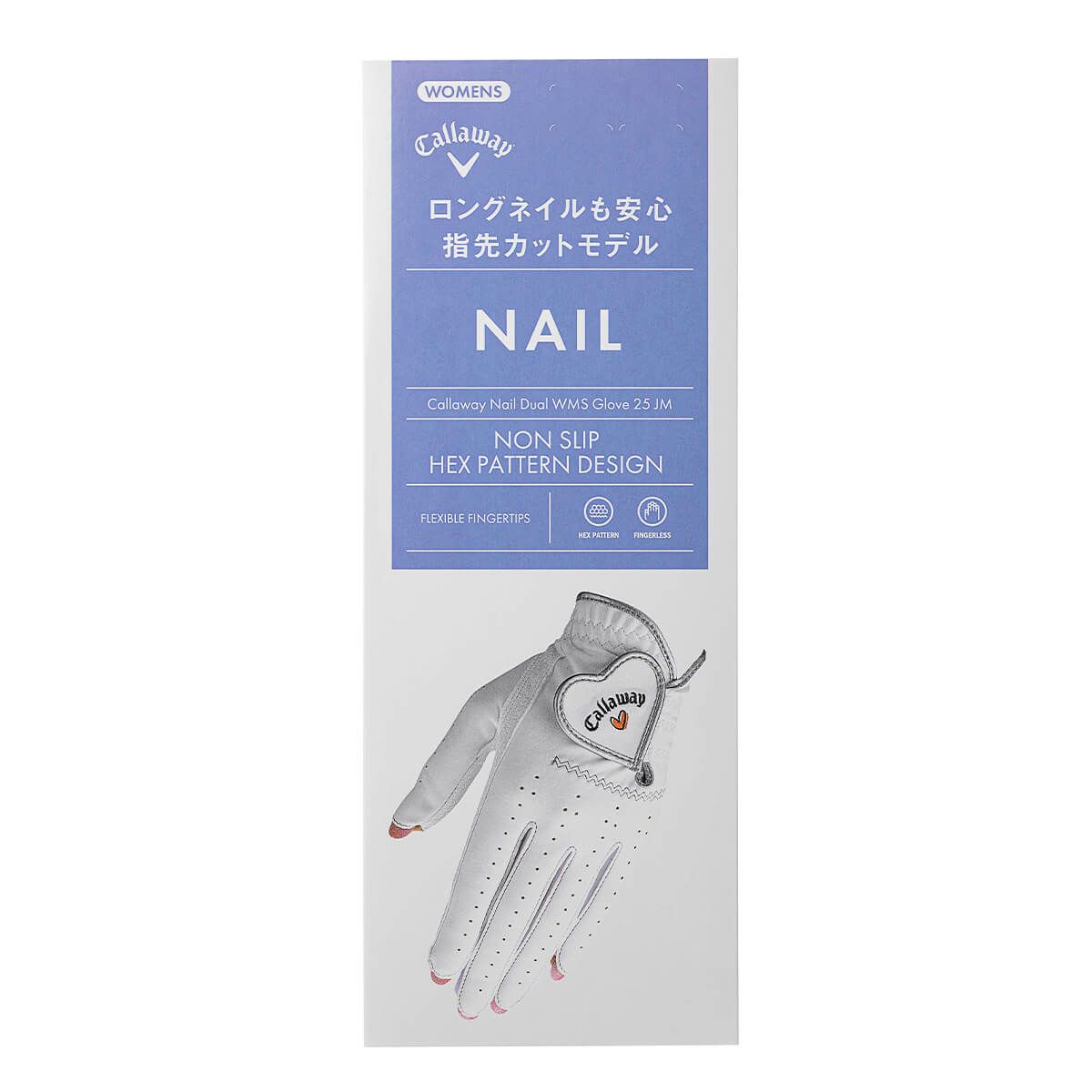 キャロウェイ　NAIL DUAL WMS ネイル デュアル 両手用 レディース ゴルフグローブ 25 JM ホワイト　2025年モデル 詳細2