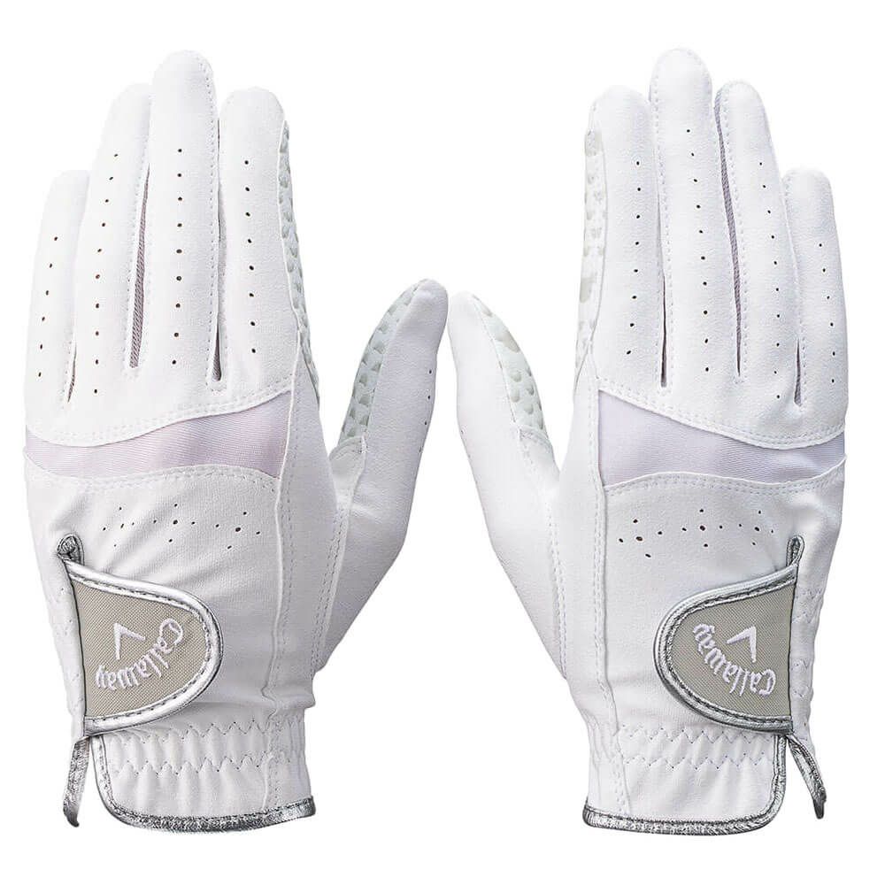 キャロウェイ　HYPER GRIP DUAL WMS ハイパーグリップ デュアル 両手用 レディース ゴルフグローブ 25 JM ホワイト　2025年モデル