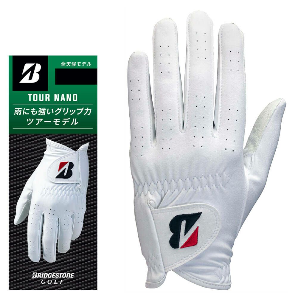 ブリヂストン　TOUR NANO ツアーナノ ゴルフグローブ GL2509 WH ホワイト　2025年モデル