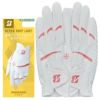 ブリヂストン　ULTRA GRIP LADY ウルトラグリップ レディ 両手用 ゴルフグローブ GL25L2 WP ホワイト/ピンク　2025年モデル
