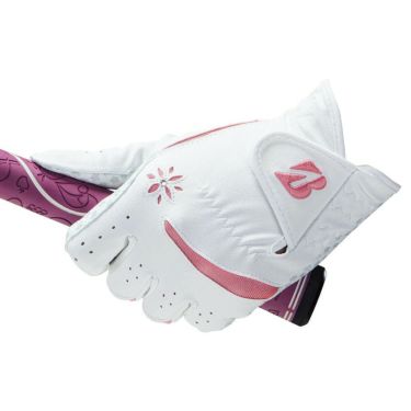 ブリヂストン　ULTRA GRIP LADY ウルトラグリップ レディ 両手用 ゴルフグローブ GL25L2 WP ホワイト/ピンク　2025年モデル 詳細2