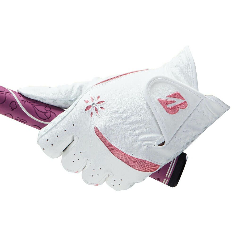 ブリヂストン　ULTRA GRIP LADY ウルトラグリップ レディ 両手用 ゴルフグローブ GL25L2 WP ホワイト/ピンク　2025年モデル 詳細3