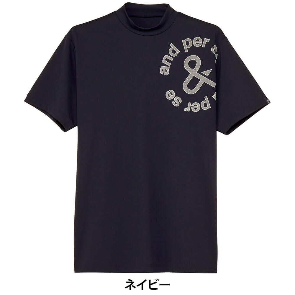 アンパスィ and per se　メンズ ソルケアハニカム 半袖 モックネックシャツ AMS9565V9　2025年モデル 詳細3