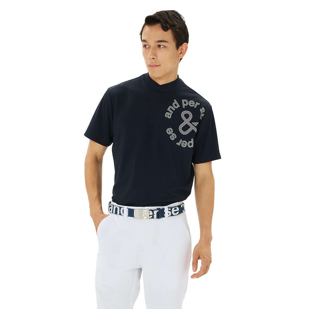 アンパスィ and per se　メンズ ソルケアハニカム 半袖 モックネックシャツ AMS9565V9　2025年モデル 詳細4