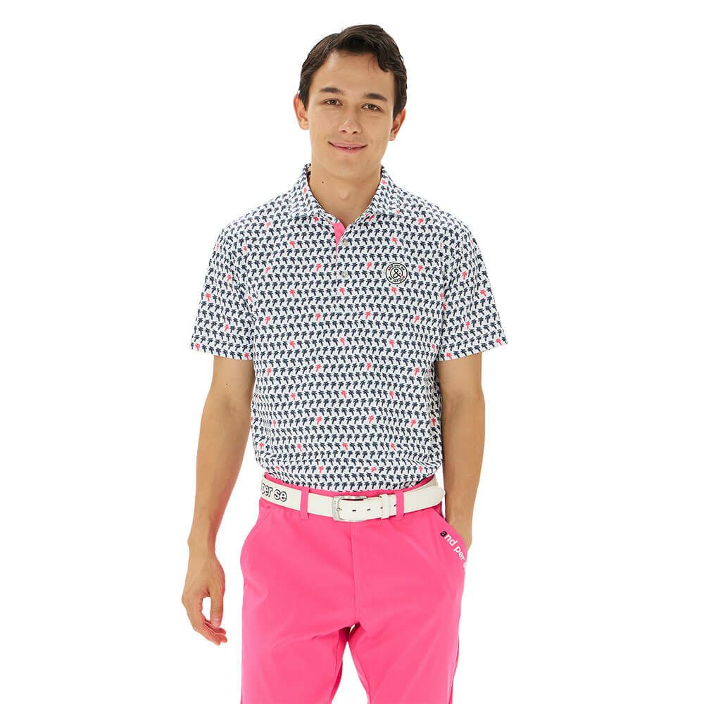 アンパスィ and per se　メンズ スイングドライプリンテッドピケ 半袖 ポロシャツ AMS9655X1　2025年モデル 詳細3