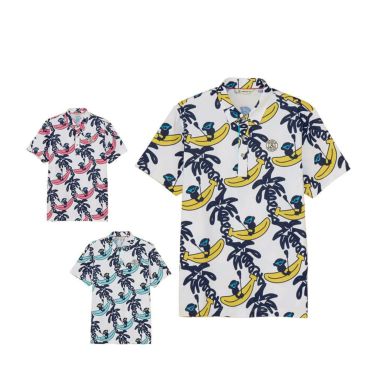 アンパスィ and per se　メンズ プリンテッドSD3Dワッフル 半袖 ポロシャツ AMS9665X3　2025年モデル