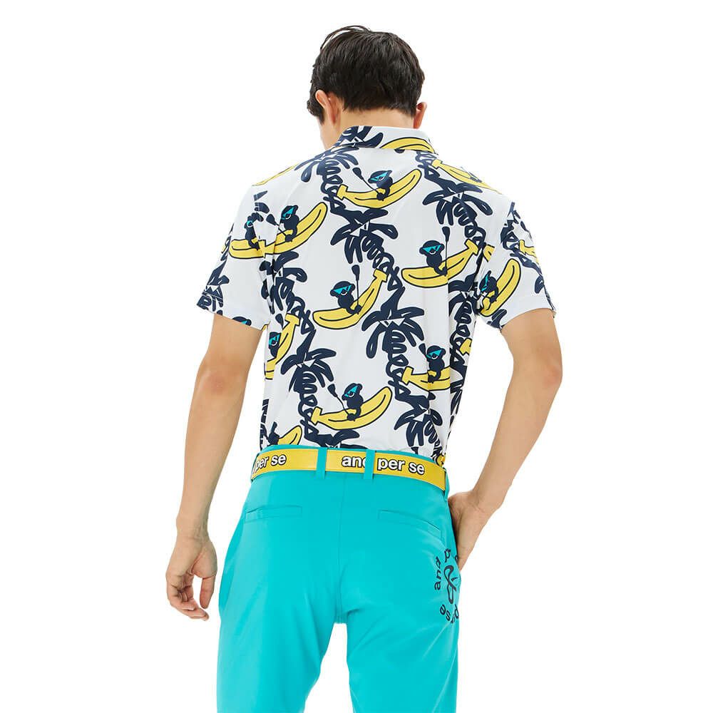 アンパスィ and per se　メンズ プリンテッドSD3Dワッフル 半袖 ポロシャツ AMS9665X3　2025年モデル 詳細6