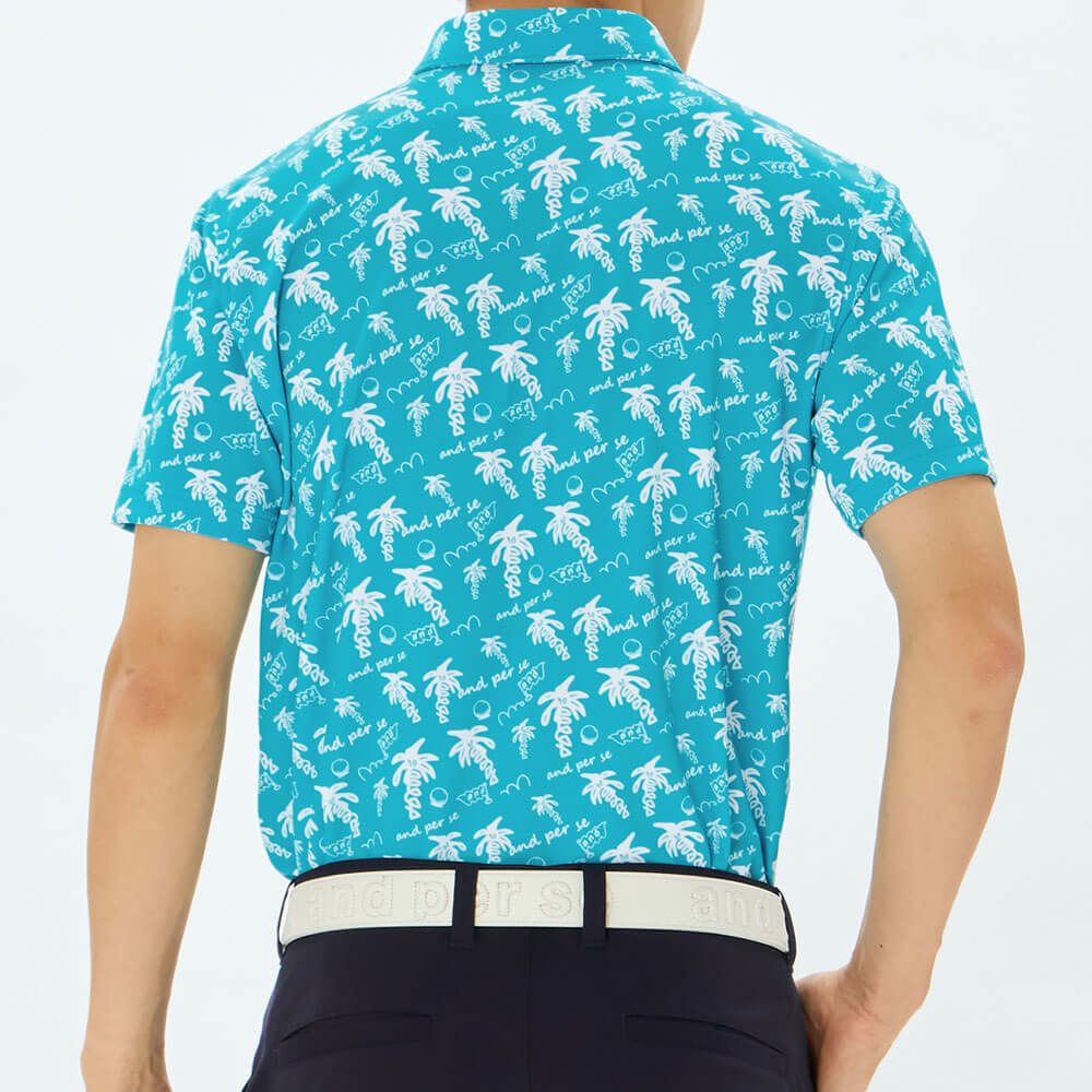 アンパスィ and per se　メンズ ソルケアプリンテッド 半袖 スキッパー ポロシャツ AMS9685X9　2025年モデル 詳細5
