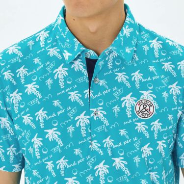 アンパスィ and per se　メンズ ソルケアプリンテッド 半袖 スキッパー ポロシャツ AMS9685X9　2025年モデル 詳細7