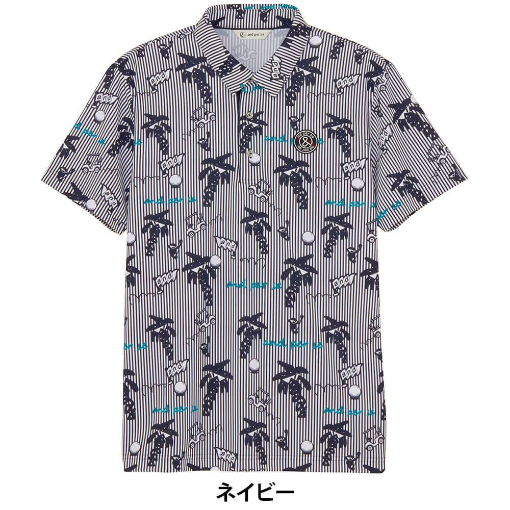 アンパスィ and per se　メンズ ソルケアプリンテッド 半袖 ポロシャツ AMS9725X4　2025年モデル 詳細2