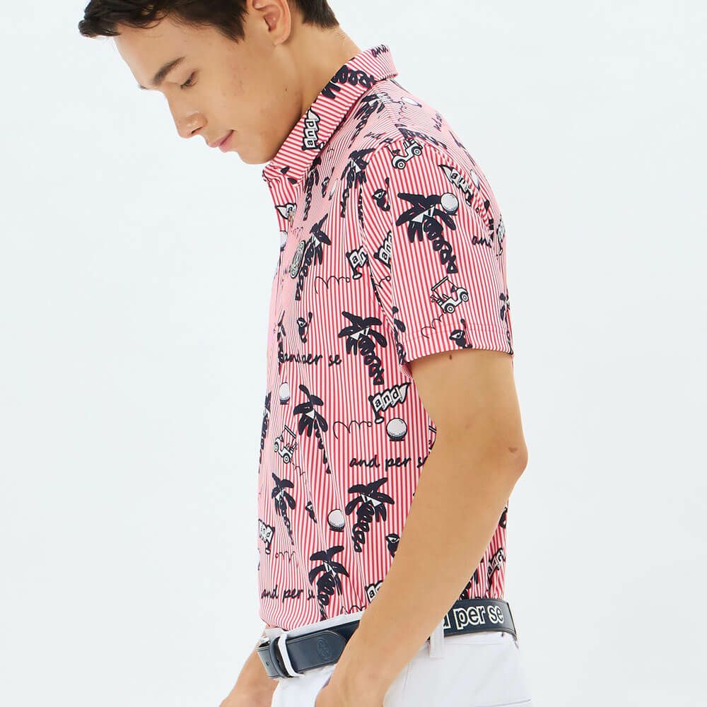 アンパスィ and per se　メンズ ソルケアプリンテッド 半袖 ポロシャツ AMS9725X4　2025年モデル 詳細6