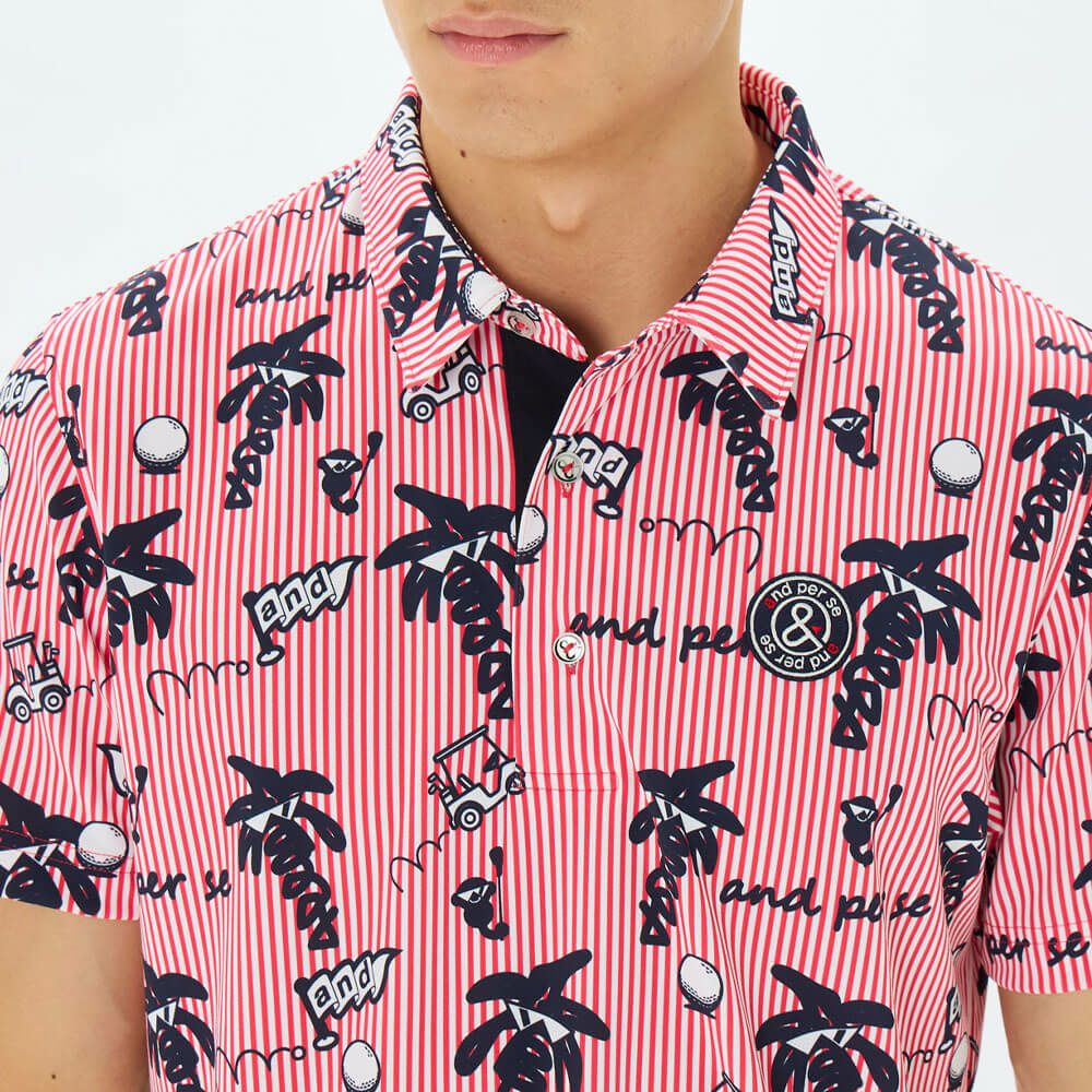 アンパスィ and per se　メンズ ソルケアプリンテッド 半袖 ポロシャツ AMS9725X4　2025年モデル 詳細7