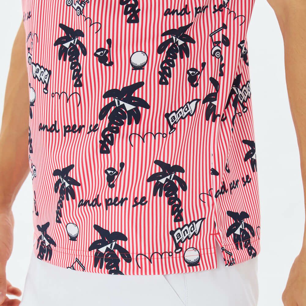 アンパスィ and per se　メンズ ソルケアプリンテッド 半袖 ポロシャツ AMS9725X4　2025年モデル 詳細8