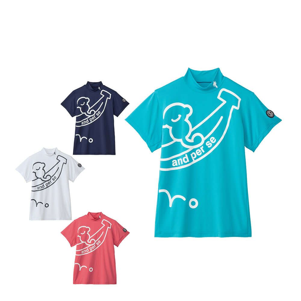 アンパスィ and per se　レディース ショットスムーザー 半袖 モックネックシャツ AFS9535V4　2025年モデル