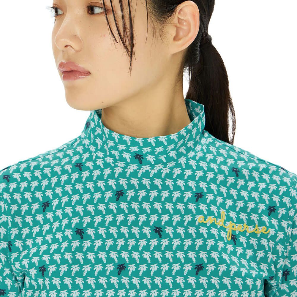 アンパスィ and per se　レディース スイングドライプリンテッド 半袖 モックネックシャツ AFS9555X1　2025年モデル 詳細7