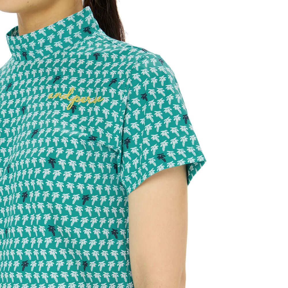 アンパスィ and per se　レディース スイングドライプリンテッド 半袖 モックネックシャツ AFS9555X1　2025年モデル 詳細8