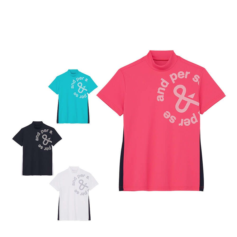 アンパスィ and per se　レディース ソルケア 半袖 モックネックシャツ AFS9565V9　2025年モデル