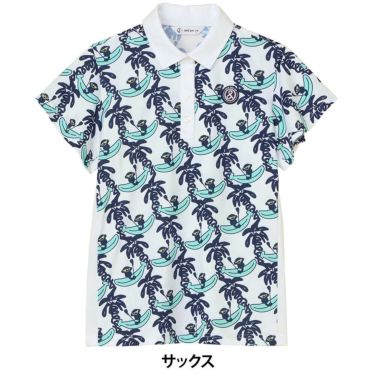 アンパスィ and per se　レディース プリンテッドワッフルSD3Dワッフル 半袖 ポロシャツ AFS9665X3　2025年モデル 詳細2