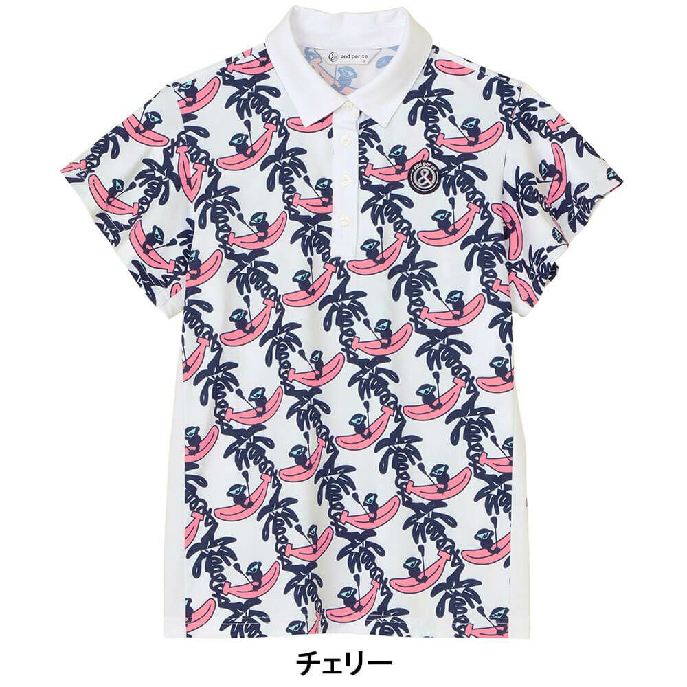 アンパスィ and per se　レディース プリンテッドワッフルSD3Dワッフル 半袖 ポロシャツ AFS9665X3　2025年モデル 詳細3