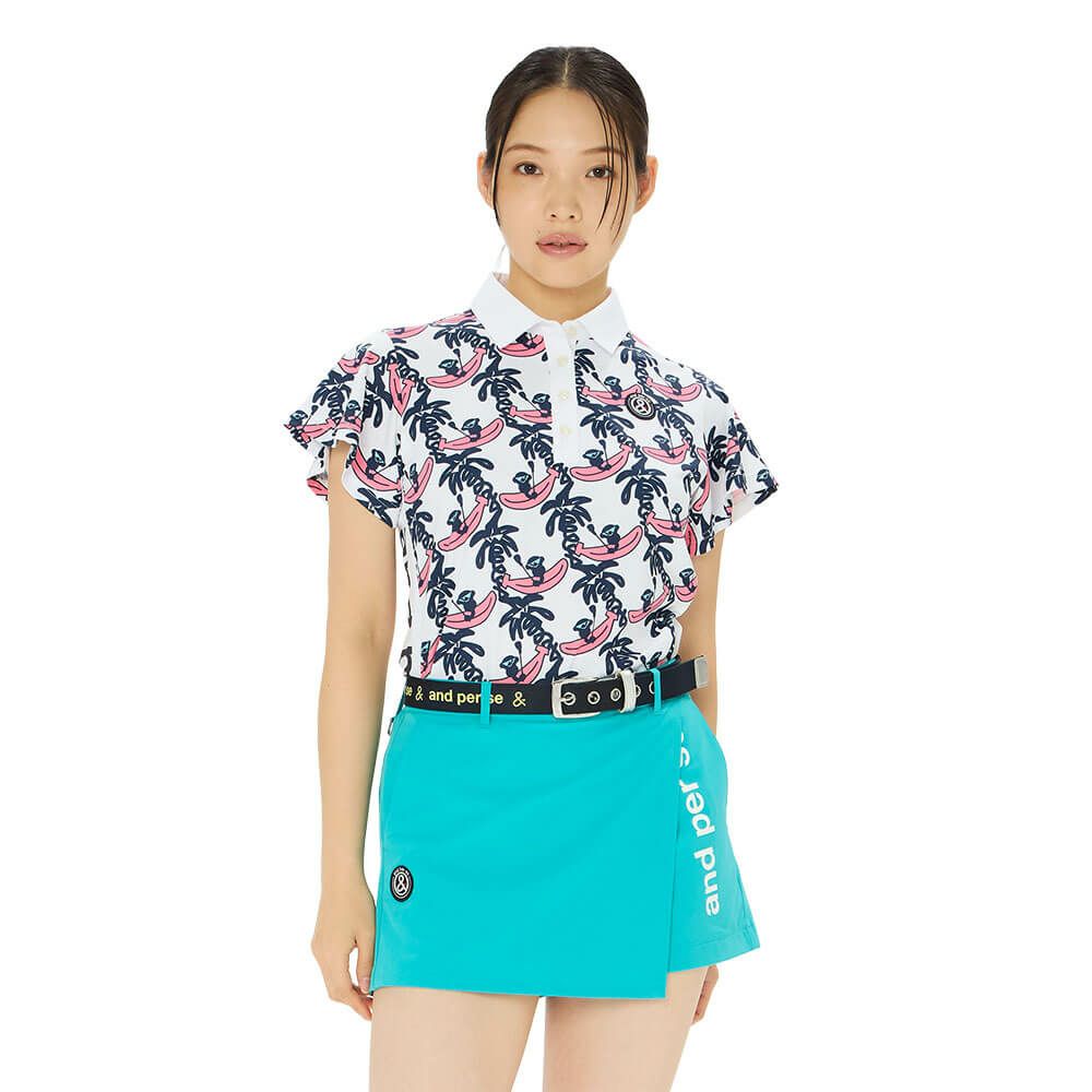 アンパスィ and per se　レディース プリンテッドワッフルSD3Dワッフル 半袖 ポロシャツ AFS9665X3　2025年モデル 詳細4