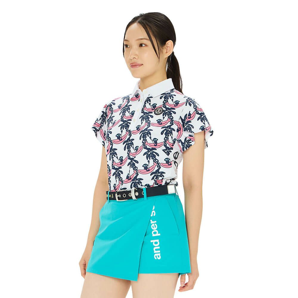 アンパスィ and per se　レディース プリンテッドワッフルSD3Dワッフル 半袖 ポロシャツ AFS9665X3　2025年モデル 詳細6