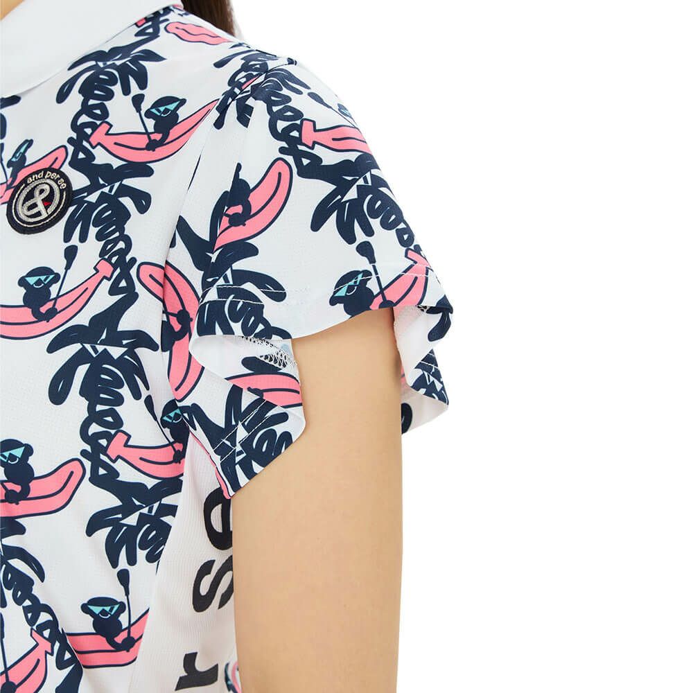 アンパスィ and per se　レディース プリンテッドワッフルSD3Dワッフル 半袖 ポロシャツ AFS9665X3　2025年モデル 詳細8