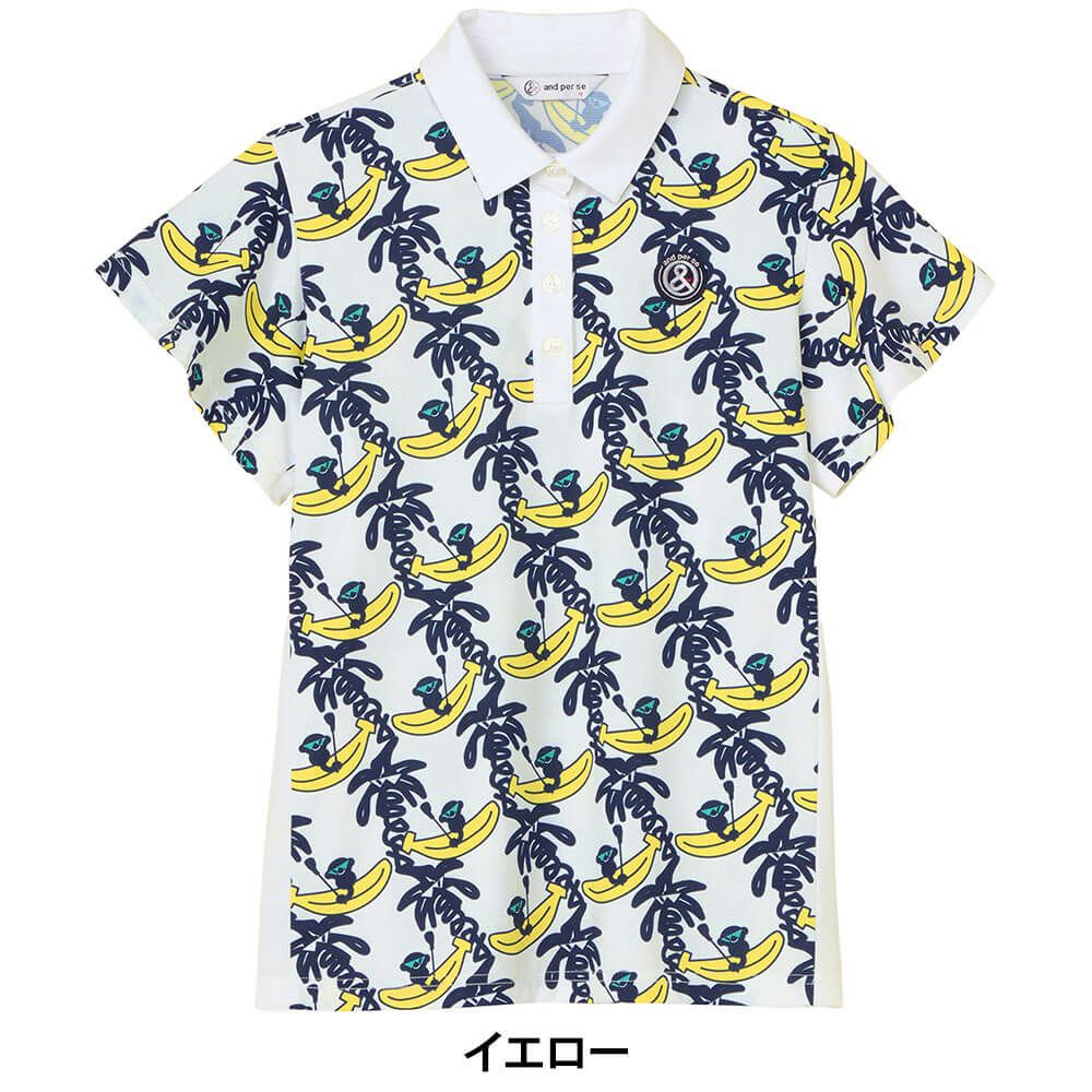 アンパスィ and per se　レディース プリンテッドワッフルSD3Dワッフル 半袖 ポロシャツ AFS9665X3　2025年モデル 詳細10