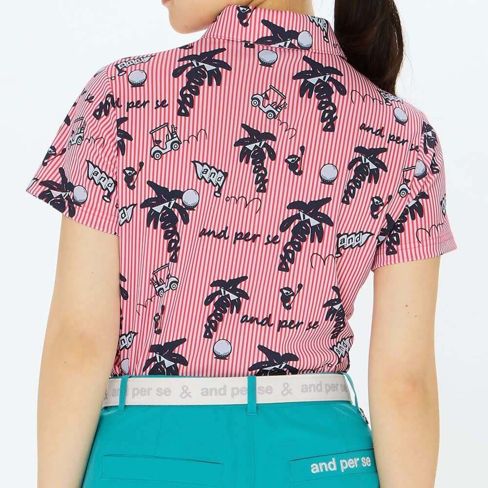 アンパスィ and per se　レディース ソルケアプリンテッド 半袖 ポロシャツ AFS9685X4　2025年モデル 詳細5