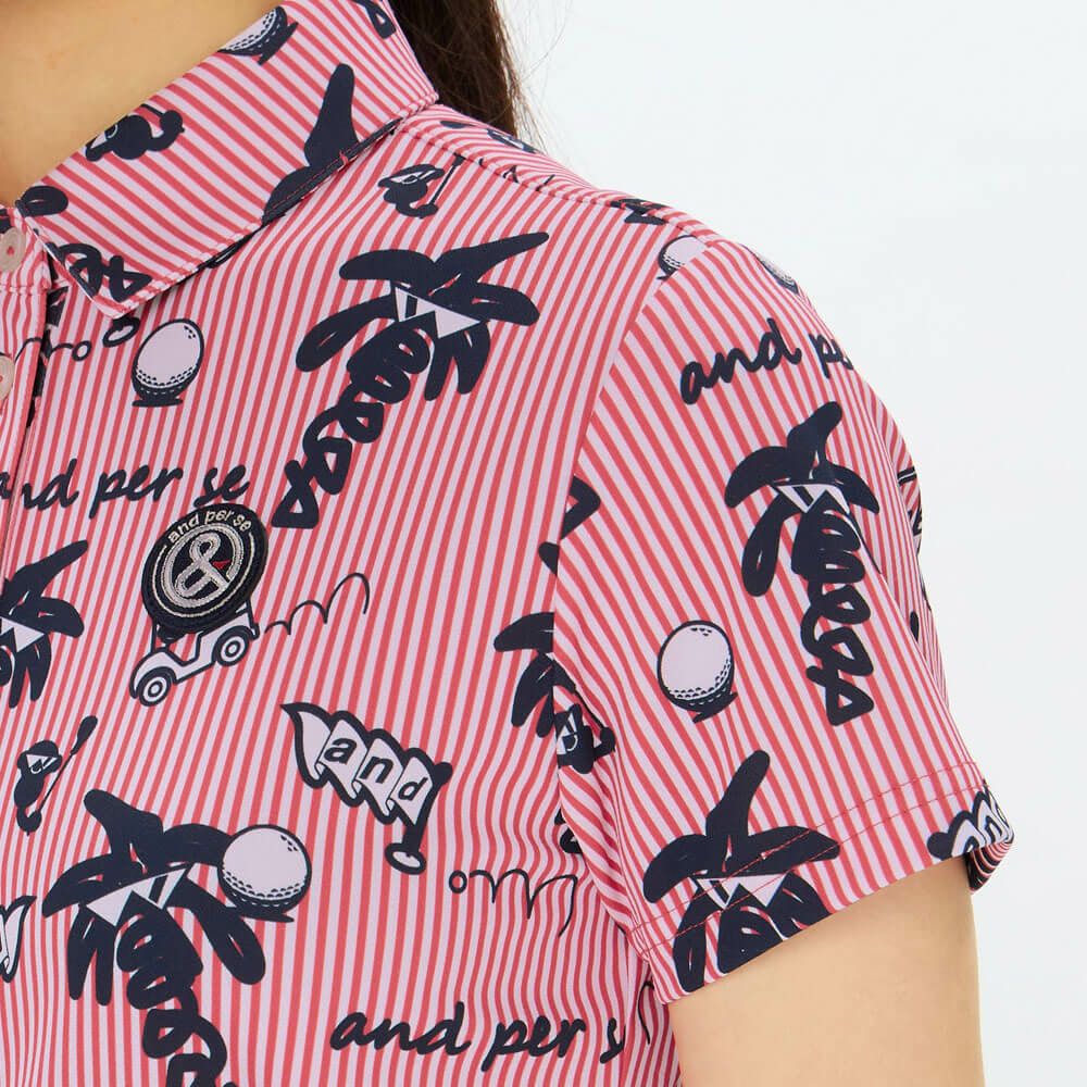 アンパスィ and per se　レディース ソルケアプリンテッド 半袖 ポロシャツ AFS9685X4　2025年モデル 詳細8