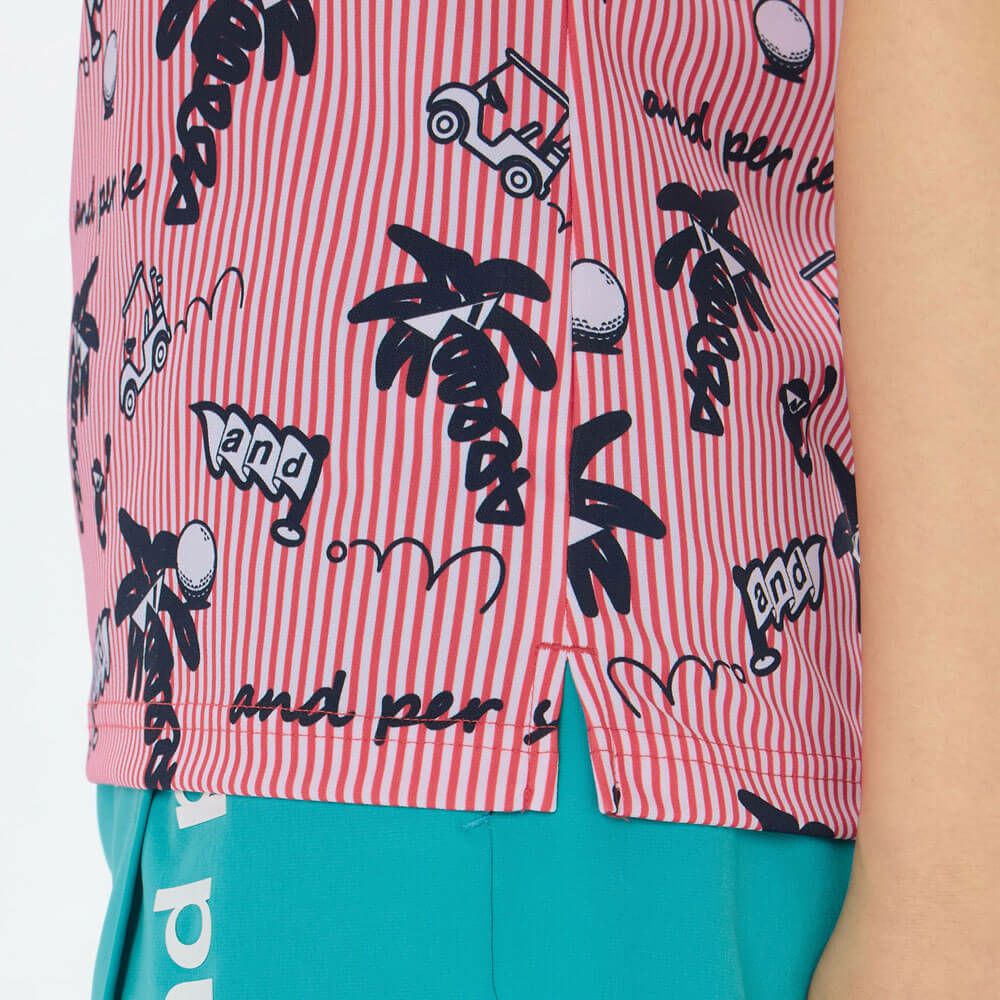 アンパスィ and per se　レディース ソルケアプリンテッド 半袖 ポロシャツ AFS9685X4　2025年モデル 詳細9