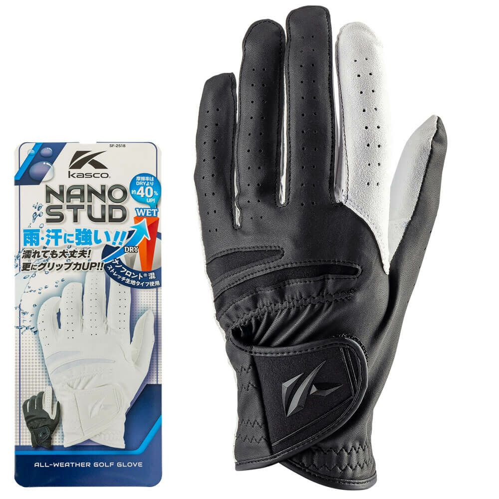 キャスコ　メンズ NANO STUD ナノスタッド ゴルフグローブ SF-2518 BK/WH ブラック/ホワイト　2025年モデル ブラック/ホワイト