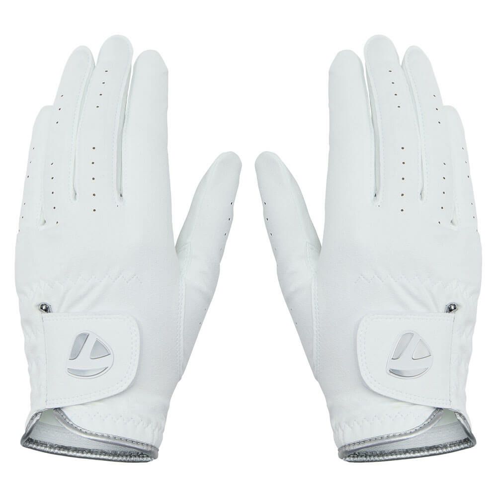 テーラーメイド　PLAYER'S LADY PAIR プレイヤーズ レディ ペア 両手用 レディース ゴルフグローブ UN806 M13741 ホワイト/シルバー　2025年モデル 詳細1